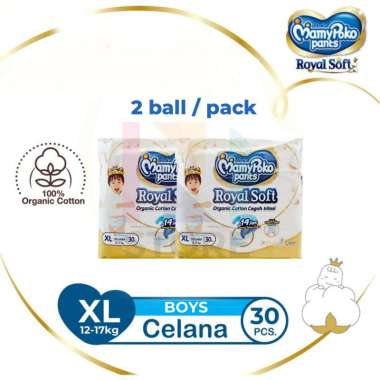 Mamypoko Royal Soft S46/M42/L34/XL30/XXL24 Boys Girls Tipe Celana 2 Ball RS-XL30 BOYS 2 BALL