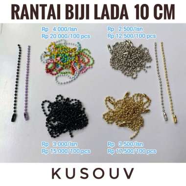 Rantai Biji Lada/Rantai Kuku/Tali Hangtag 12 Pcs Silver
