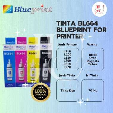 Tinta BluePrint BL 664 Original 70ml / Tinta BL664 Blueprint Original YELLOW