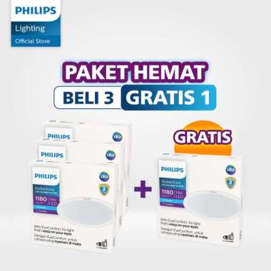 Paket 3X Lampu Philips Radiantline Downlight 14W Putih Bonus lampu