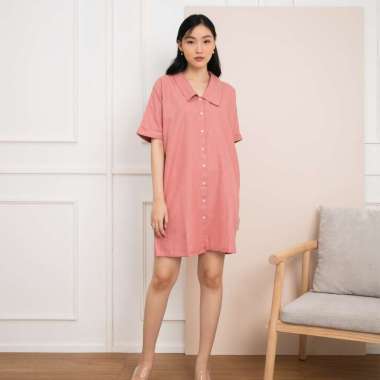 Nuboutique - Ivy Dress - Midi Dress Linen Bangkok pink