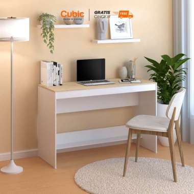 Cubic Meja Kerja Rumah / Meja Komputer Industrial Minimalis / YAGI MK 120 Sonoma Oak W