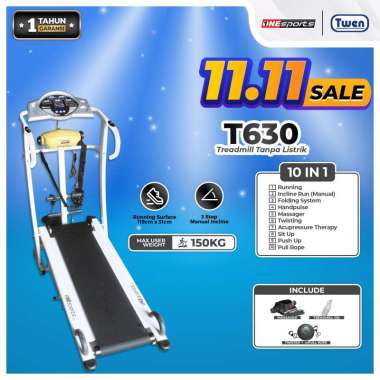 BFIT OneSport Manual Treadmill 630 Multifunction - White