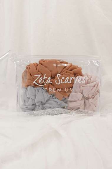 Zeta Scarves - Zeta Scrunchies 3 Colors - Ikat Rambut Colors 3