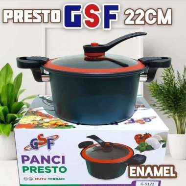 GSF Panci Presto Teflon Micro Pressure Cooker Pot 3.5L Anti Lengket GSF 22 cm