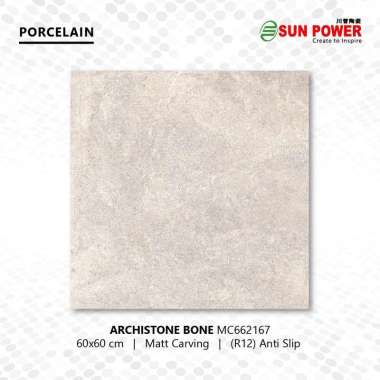 Granit Lantai Anti Slip Matt R12 - Archistone 60x60 | Sun Power Bone