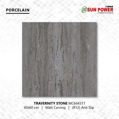 Granit Lantai Anti Slip Matt R12 - Travernity 60x60 | Sun Power Stone