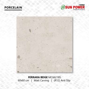 Granit Lantai Anti Slip Matt R12 - Ferrara 60x60 | Sun Power Beige