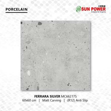 Granit Lantai Anti Slip Matt R12 - Ferrara 60x60 | Sun Power Silver