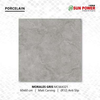 Granit Lantai Anti Slip Matt R12 - Morales 60x60 | Sun Power Gris
