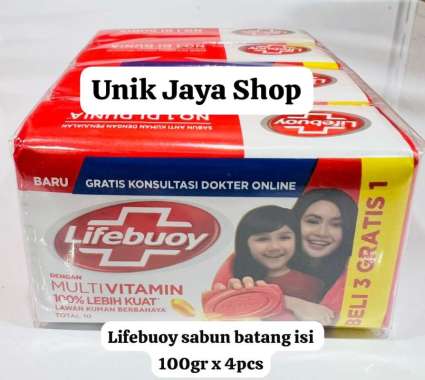 Promo Harga Lifebuoy Bar Soap Total 10 per 4 pcs 110 gr - Blibli
