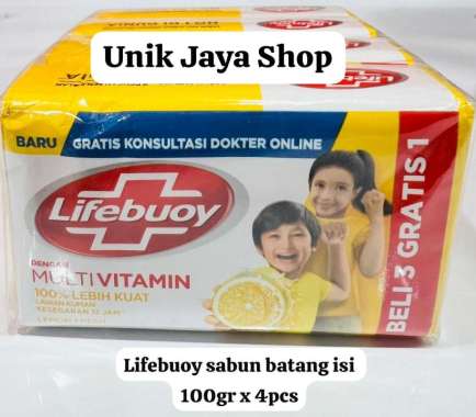Promo Harga Lifebuoy Bar Soap Lemon Fresh per 4 pcs 110 gr - Blibli
