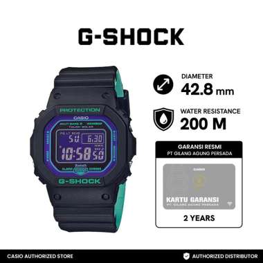 CASIO G-Shock Bluetooth Mobile Link GW-B5600BL-1ADR Solar Waveceptor Jam Tangan Pria Black Blue