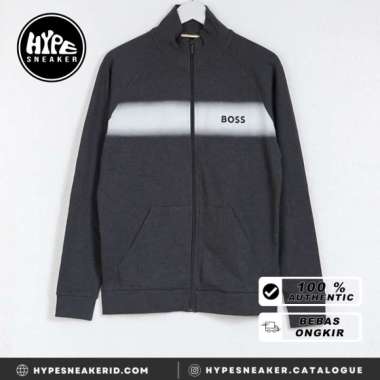 Jaket HUGO BOSS STRIPE WHITE GREY ZIP JACKET 100% ORIGINAL