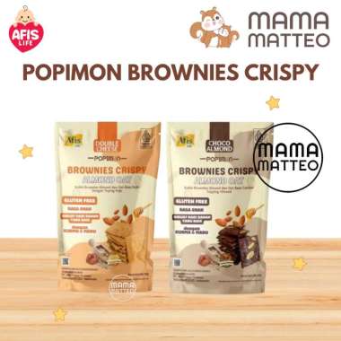 AFIS Popimon Brownies Crispy Almond Oat 50gr / Choco Almond Double Cheese / Cemilan Sehat / BANDUNG 
