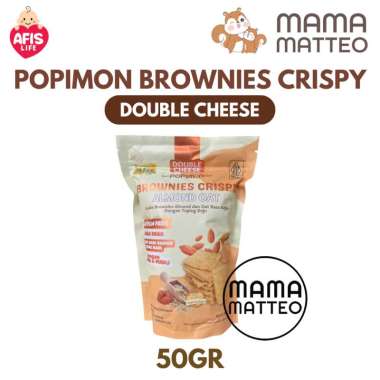 AFIS Popimon Brownies Crispy Almond Oat 50gr / Choco Almond Double Cheese / Cemilan Sehat / BANDUNG 