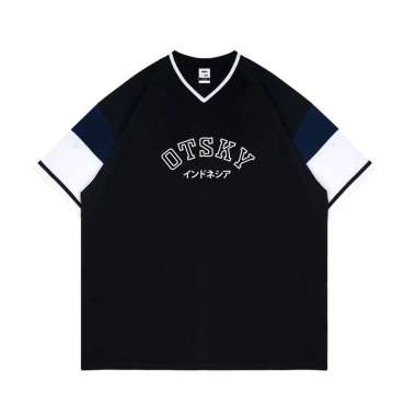 Otsky Kaos Pria Blue Font Japan X GM007 Cotton 24s BLUE FT JAPAN GM007 S