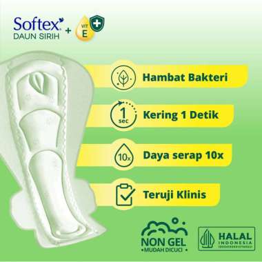 Softex Daun Sirih Malam 36 cm - Pembalut Wanita Wings 12s