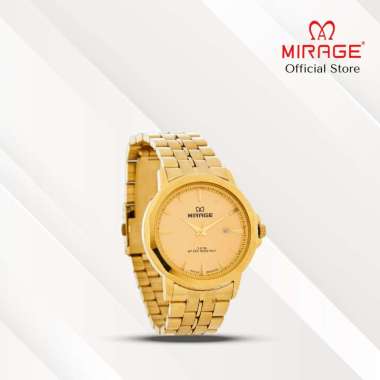 Mirage Jam Tangan Pria Analog 8783 M Gold Original Stainless Plat Putih