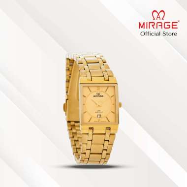 Mirage Jam Tangan Wanita Analog 7908 L Gold Original Stainles Plat Hitam