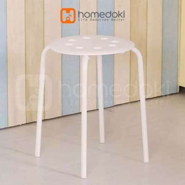 Homedoki Bangku Bakso/Bangku Makan/Bangku Cafe/Bangku Besi Kecil / Kursi Murah / Kursi Dapat Ditumpu