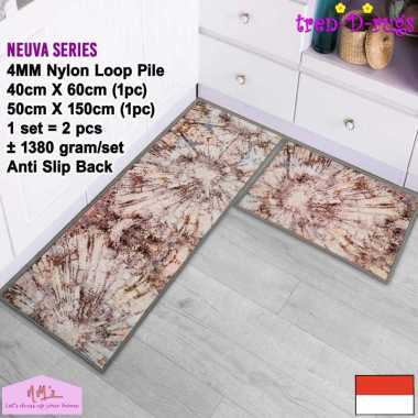 Tren-D-rugs Keset kaki abstrak motif modern eropa alas dapur panjang lantai anti slip 2 in 1 - NMs F