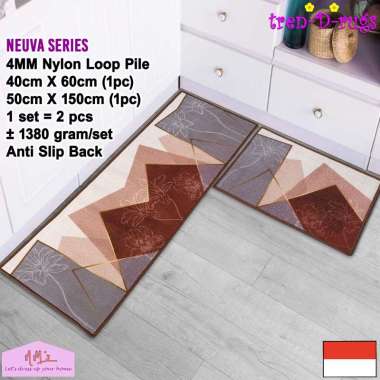 Tren-D-rugs Keset kaki abstrak motif modern eropa alas dapur panjang lantai anti slip 2 in 1 - NMs A