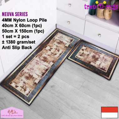 Tren-D-rugs Keset kaki abstrak motif modern eropa alas dapur panjang lantai anti slip 2 in 1 - NMs C