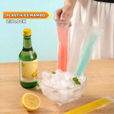 OEM ONE-C1127 Plastik Es Lilin Ziplock Panjang Stick Ice Bags / Klip Plastik Es Mambo Homemade Ice P