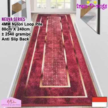 Tren-D-rugs Karpet eropa modern permadani abstrak alas ruang tamu anti slip 80 cm x 240 cm - NMs Zin