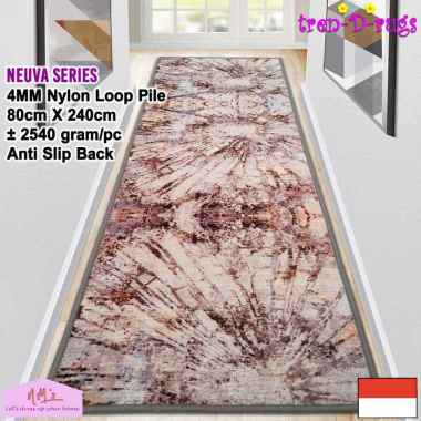 Tren-D-rugs Karpet eropa modern permadani abstrak alas ruang tamu anti slip 80 cm x 240 cm - NMs Fir