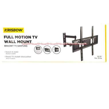 Krisbow 32-70inch Full Motion Tv Wall Mount Bracket Tv Alat Tempat Gantung Televisi Sudut Miring Bis