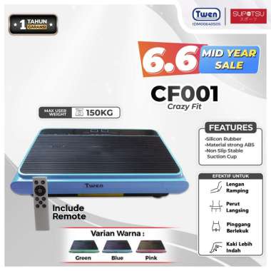 Twen CF001 with USB port Crazy fit Alat Olahraga Pelangsing Tubuh - Biru
