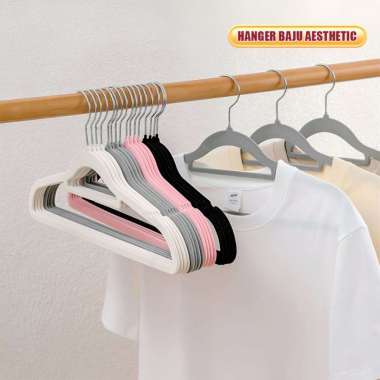 OEM SK-C1128 Hanger Baju Gantungan Beludru Tidak Licin / Gantungan Baju Aesthetic Anti Slip / Gantun
