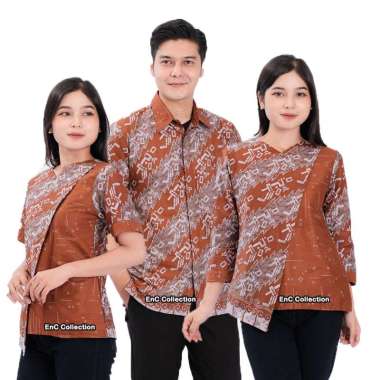 Blouse Batik Coral - Batik Couple - Batik Wanita - Atasan Modern - Hem Batik Pria - Seragam Batik - 