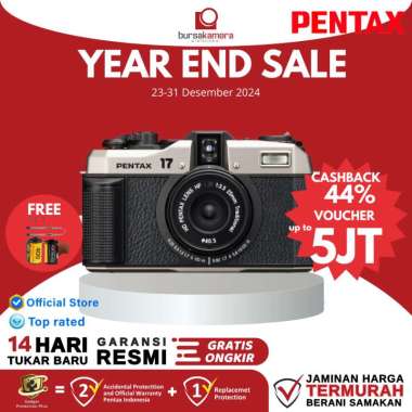 Pentax 17 Film Camera 35mm Half Frame Kamera Film GARANSI RESMI Free Film+Strap