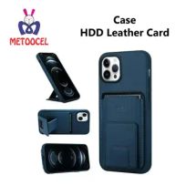 Case HDD Leather Magnetic Card Iphone 11 12 13 14 Pro Max 15 15+ Casing Premium Kulit Standing