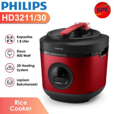 RICE COOKER PHILIPS KAPASITAS 1.8 LITER HD3211 GARANSI RESMI (MEDAN)
