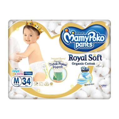 Promo Harga Mamy Poko Pants Royal Soft M34 34 pcs - Blibli