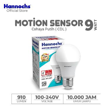Hannochs Motion Sensor Lampu LED - Putih [9 W] PUTIH