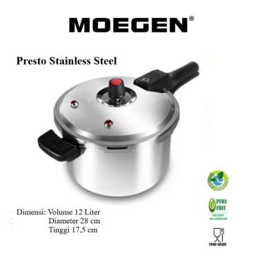MOEGEN Presto Stainless Steel 12 Liter Pressure Cooker
