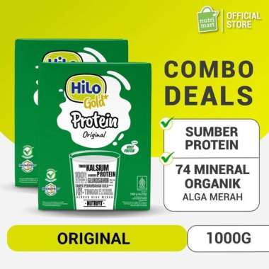 Twin Pack - HiLo Gold Original 1000 gram - Susu Tinggi Kalsium Plain