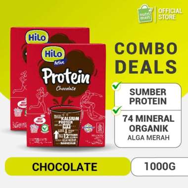 Twin Pack - HiLo Active Chocolate 1000 gram - Susu Tinggi Kalsium dengan Alga Merah