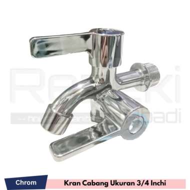 Kran Cabang Ukuran 3/4 Inchi Kran Shower Mandi Kran Double Keran Air Silver Warna