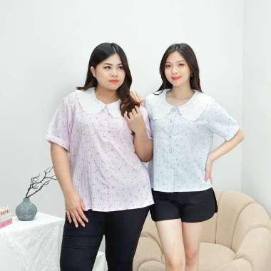 Nuboutique - Laine Top - Blouse Atasan Wanita Summer Bunga Kerah Collar Korea Style Baju Bangkok SPR