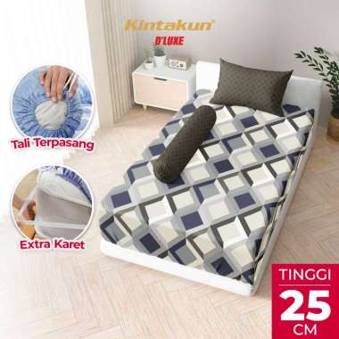 Kintakun DLUXE Sprei Set Fitted Tinggi 25cm 90x200 Sprei Single Aesthetic Minimalis Varian Motif Has