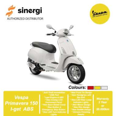 Vespa Primavera 150 I-get ABS [OFF THE ROAD] Sepeda Motor New White Innocente