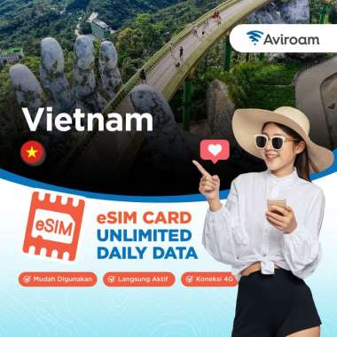 Aviroam Esim ( Vietnam ) - 3GB Unlimited Daily Data 3GB/ Day + Unlimited 15 Hari