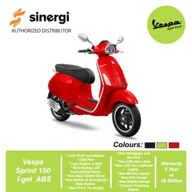 Vespa Sprint 150 I-get ABS [OFF THE ROAD] Sepeda Motor New Red Coraggioso