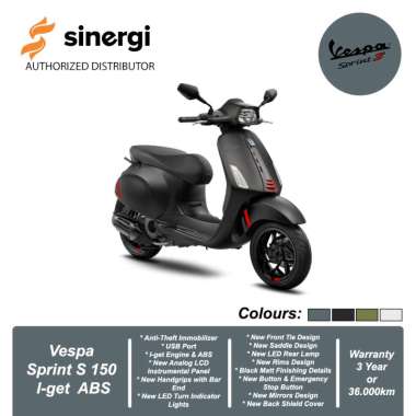 Vespa Sprint S 150 I-get ABS [OFF THE ROAD] Sepeda Motor New Black Convinto